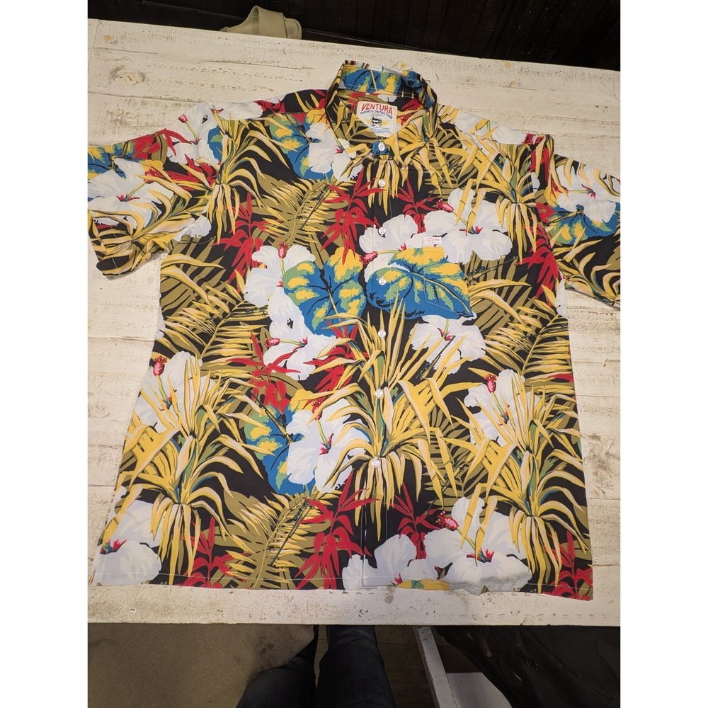 Retro Rifle Ace Ventura Rights Detective Hawaiian Shirt Mens 3XL Tropical Floral